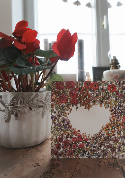 Floral heart, folded card