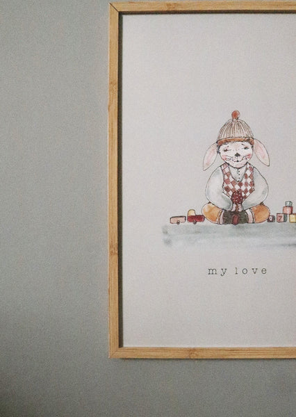 Bunny boy ART PRINT/wall decor