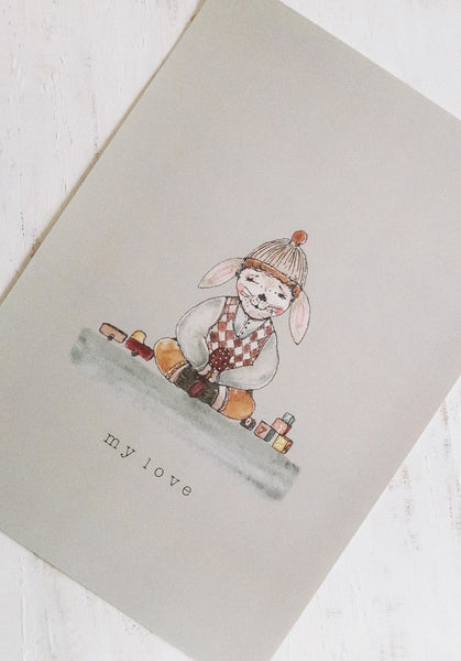 Bunny boy ART PRINT/wall decor