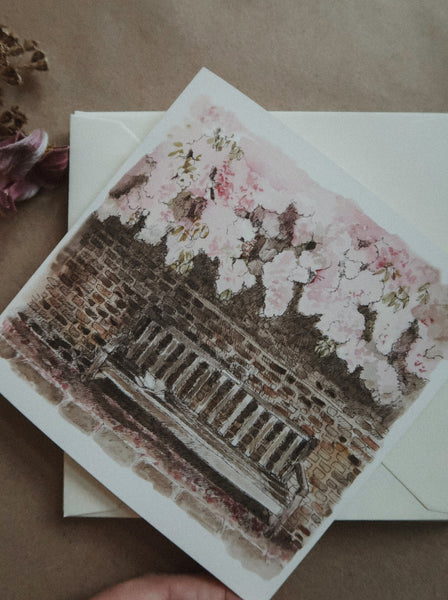 Romantic bench, folded card