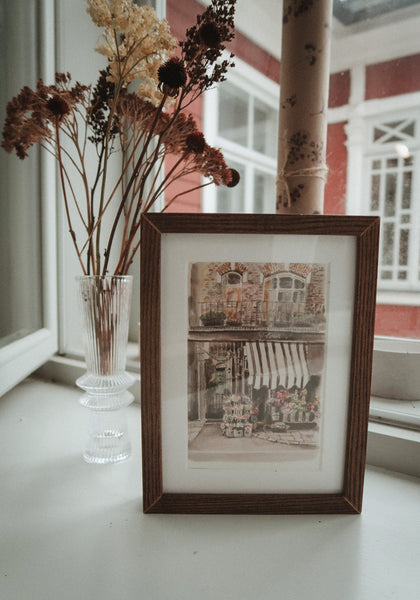 Street with flowers, folded card