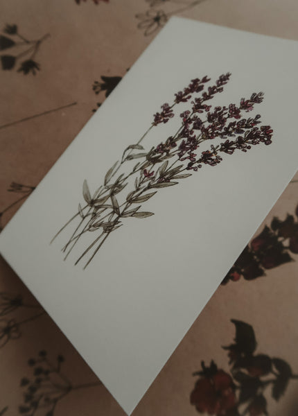 Lavender card, folded card