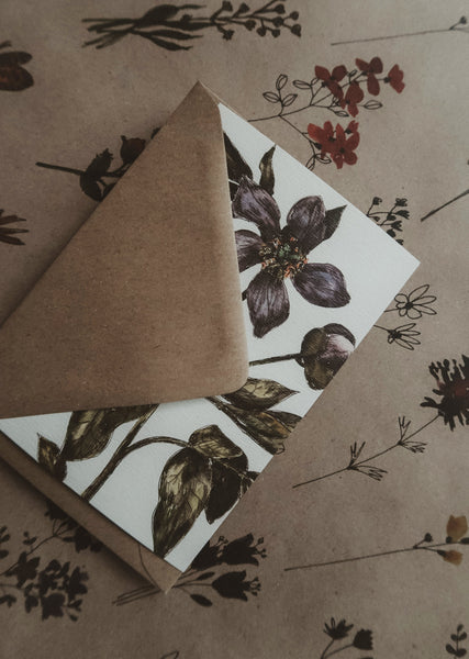 Purple flower, postcard