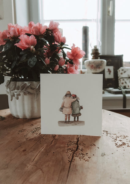 Romantic couple, folded card