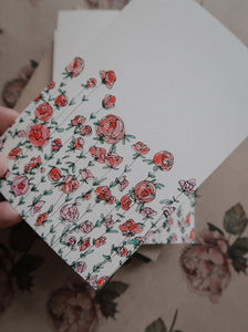 Small pink roses, postcard