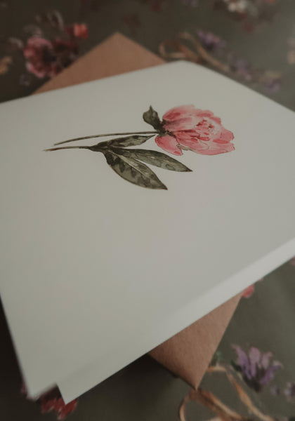 Pink peony, folded card