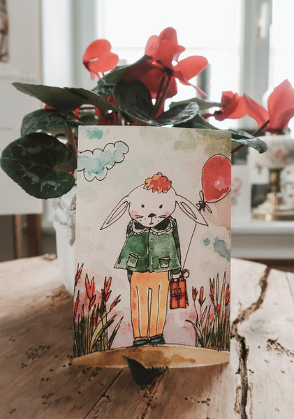 Birthday bunny, postcard