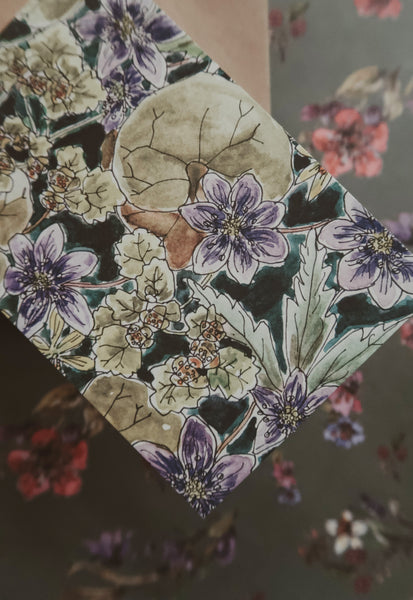 Blue anemones, postcard
