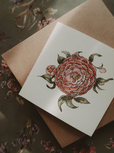 Pink flower small flat card