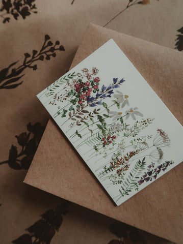 Rustic flowers, small flat card