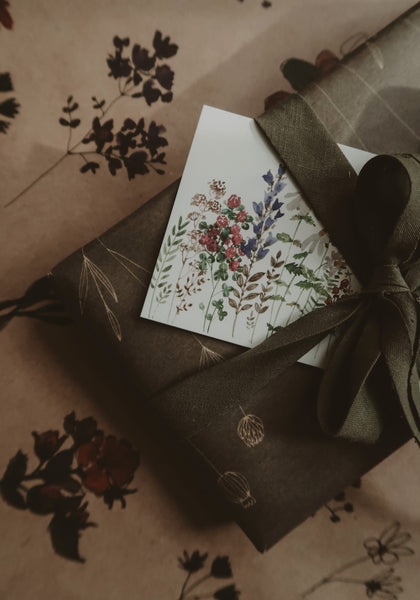 Rustic flowers, small flat card