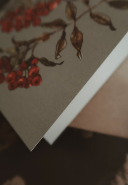 Rowan berries, folded card