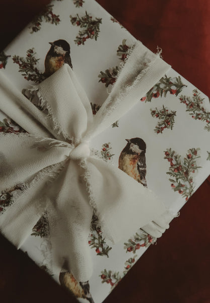 SET OF 3 pieces TIT BIRD white wrapping paper