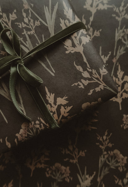 MEADOW GRASSES kraft wrapping paper