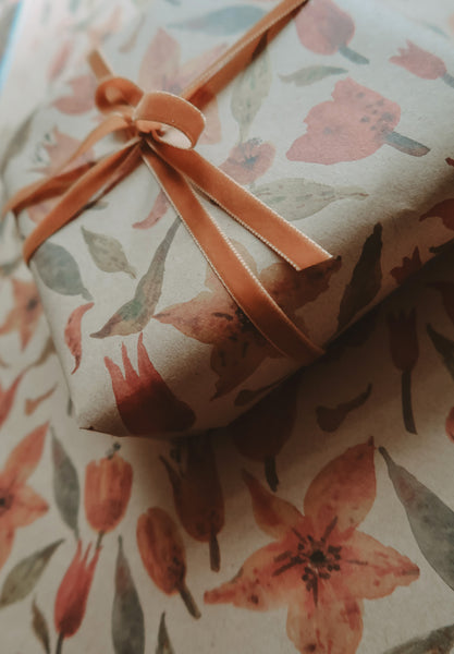 TULIPS kraft wrapping paper