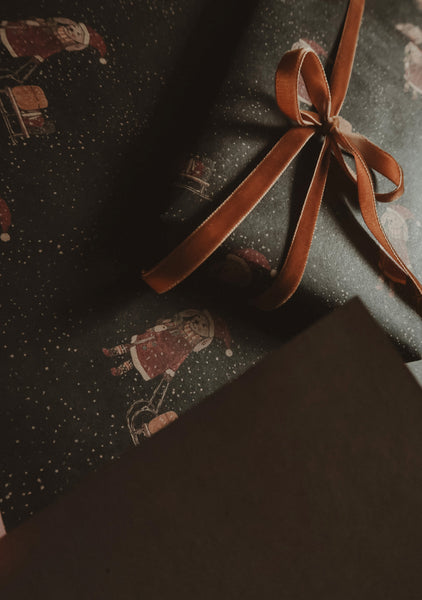 Bunny with sled kraft wrapping paper