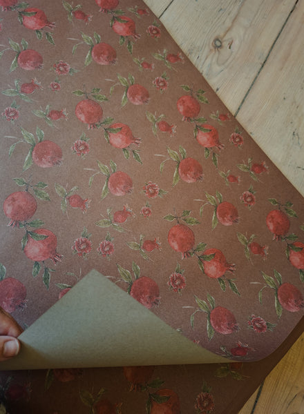 SET OF 3 pieces GRANATES kraft wrapping paper
