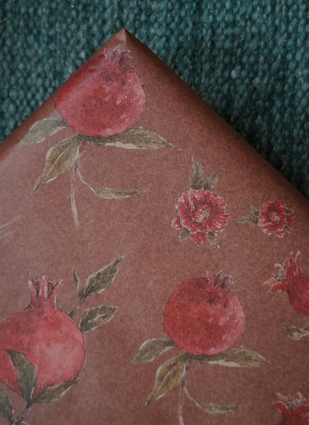 SET OF 3 pieces GRANATES kraft wrapping paper