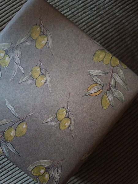 SET OF 3 pieces OLIVES kraft wrapping paper