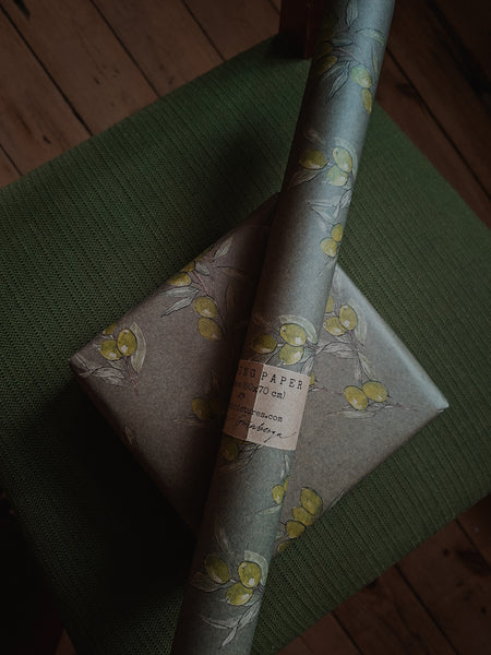 SET OF 3 pieces OLIVES kraft wrapping paper