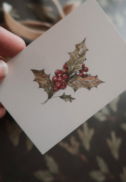 Winter floral/small flat card