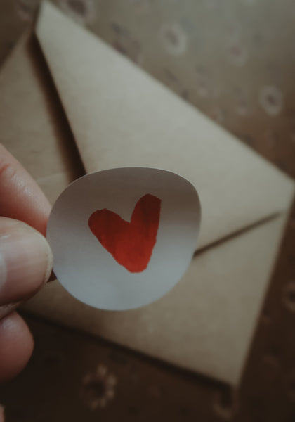 Red hearts sticker set