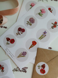 8 flowers sticker set