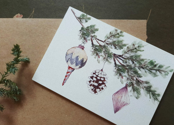 Christmas decors/small flat card