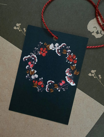 Florals wreath card/small flat card