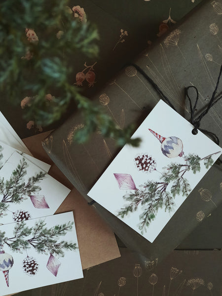 Graphical floral kraft wrapping paper