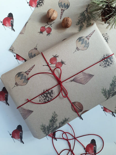 Christmas decors kraft wrapping paper