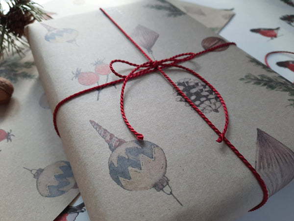 SET OF 3 pieces Christmas decors kraft wrapping paper
