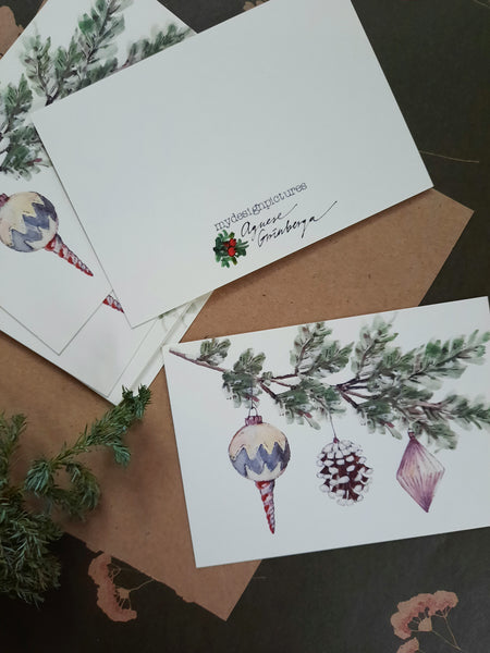 Christmas decors/small flat card