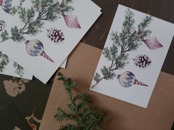 Christmas decors/small flat card