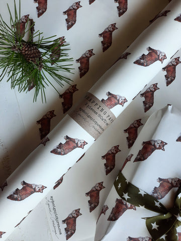 SET OF 3 pieces Fox wrapping paper