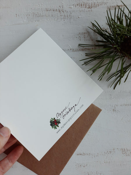 Christmas market in old town, folded card