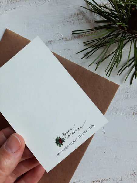 Bunny in a winter night/small flat card