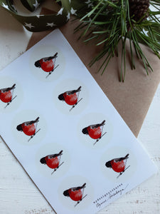 Red breasts sticker set