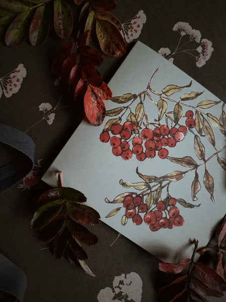 Rowan berries, folded card