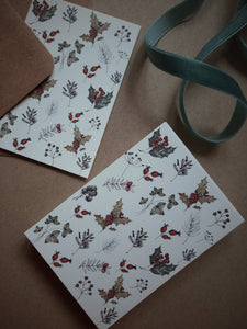 Winter season florals/small flat card