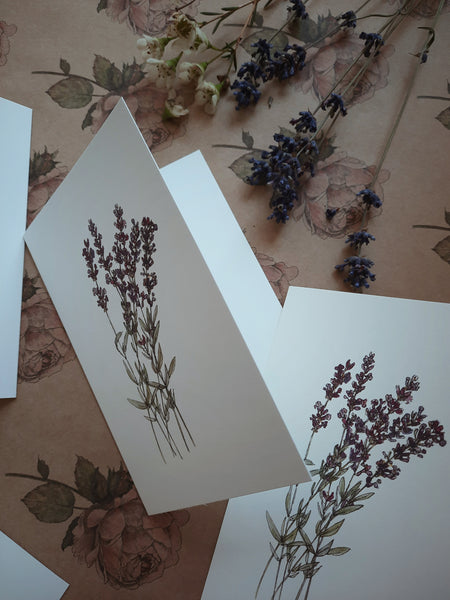 Lavender card, folded card