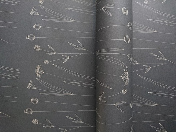 SET OF 3 pieces GRAPHICAL FLORAL kraft wrapping paper
