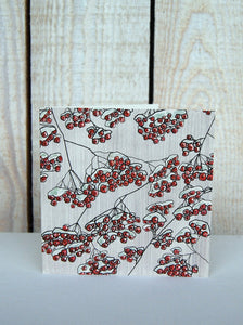 Winter Rowan berries, folded card