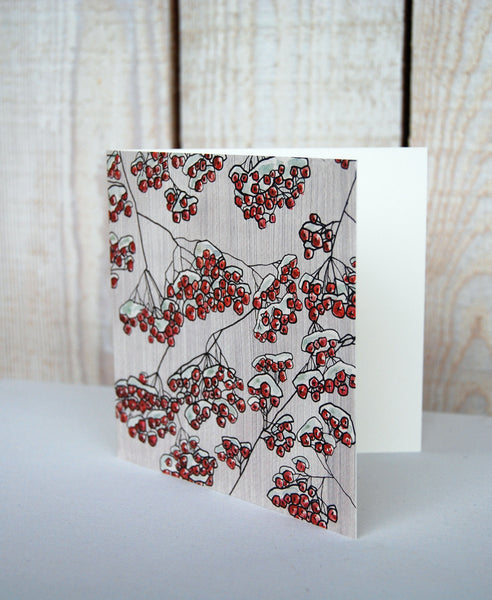 Winter Rowan berries, folded card