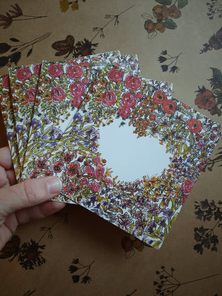 Floral heart, folded card